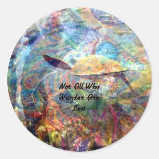 Not All Those Who Wander Inspirational Quote Classic Round Sticker