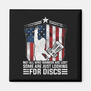 Not All Who Wander Are Lost Bigfoot American Flag Magnet