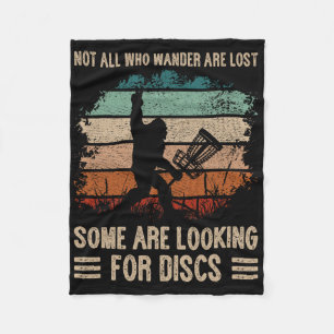 Not All Who Wander Are Lost Bigfoot Disc Golf Chri Fleece Blanket