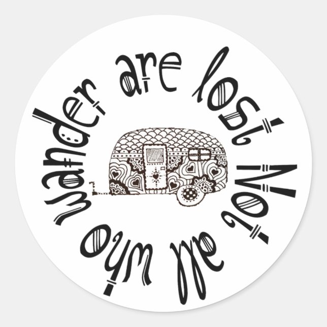 Not all who wander are lost classic round sticker (Front)