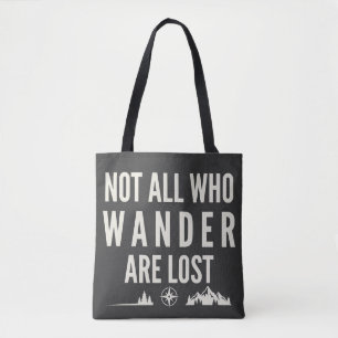 Not All Who Wander Are Lost Mountain Art Tote Bag