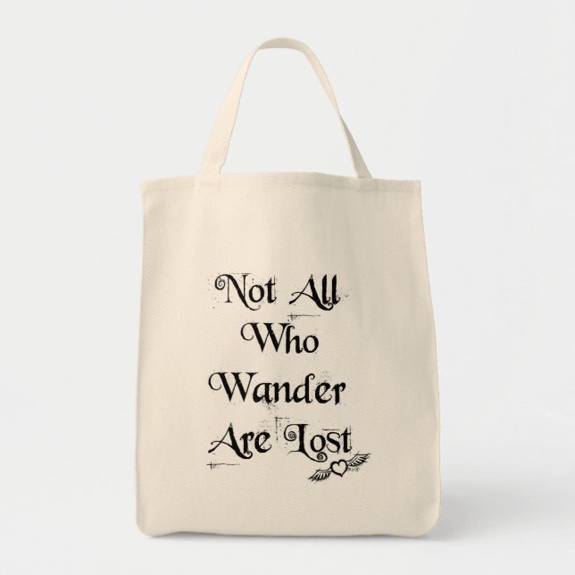 Not all who wander are lost organic tote bag (Front)