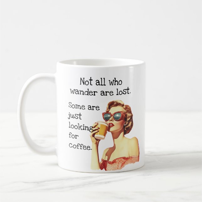 Not all who Wander Coffee Lover Retro Mug (Left)