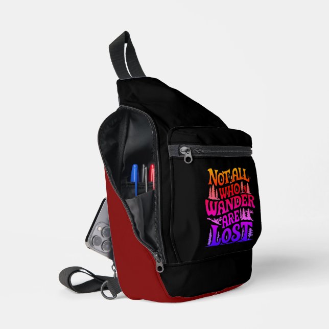 Not All Who Wander Design Sling Bag (Open)