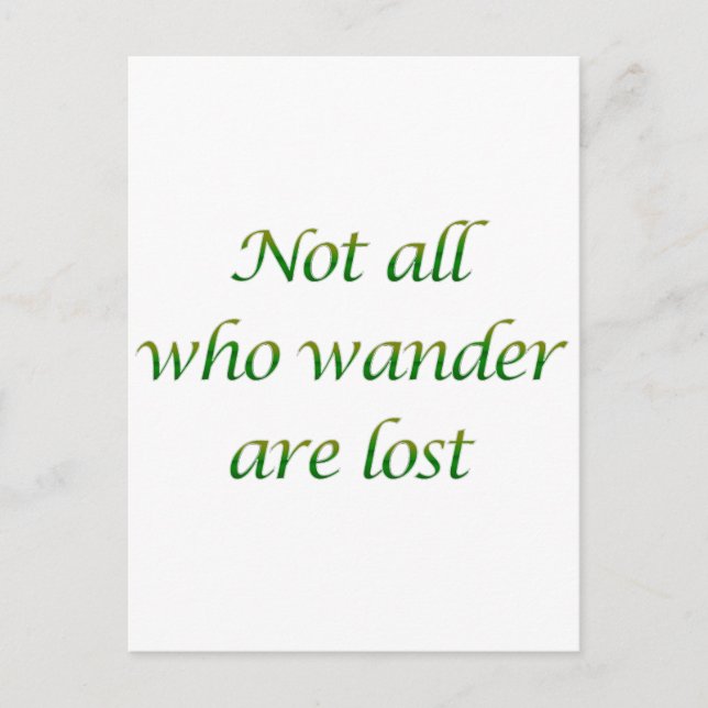 Not All Who Wander Postcard (Front)
