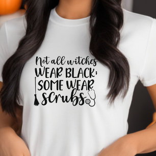 Not All Witches Wear Black Halloween Nurse Tri-Blend Shirt
