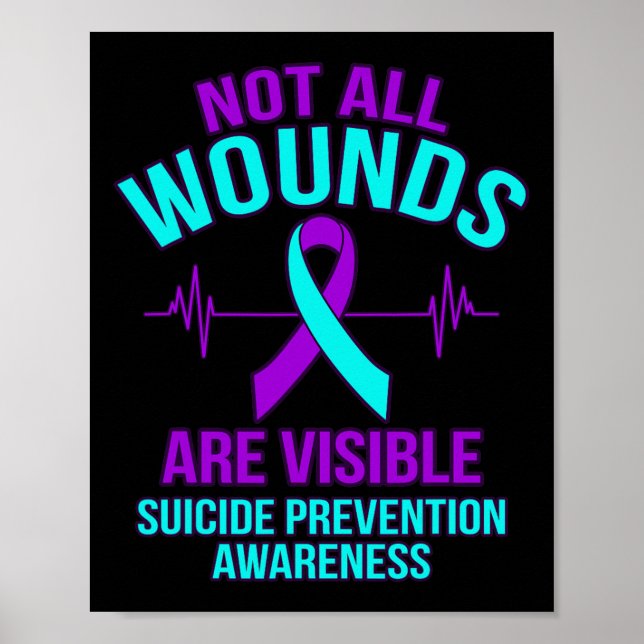 Not All Wounds Are Visible Happy Suicide Awareness Poster (Front)