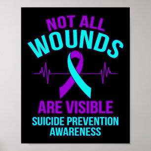 Not All Wounds Are Visible Happy Suicide Awareness Poster