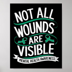 Not All Wounds Are Visible Mental Health Awareness Poster