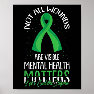 Not All Wounds Are Visible Mental Health Awareness Poster