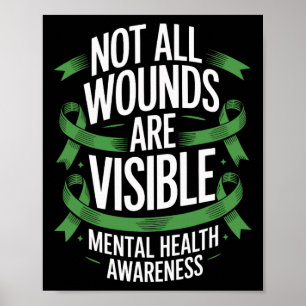 Not All Wounds Are Visible Mental Health Awareness Poster
