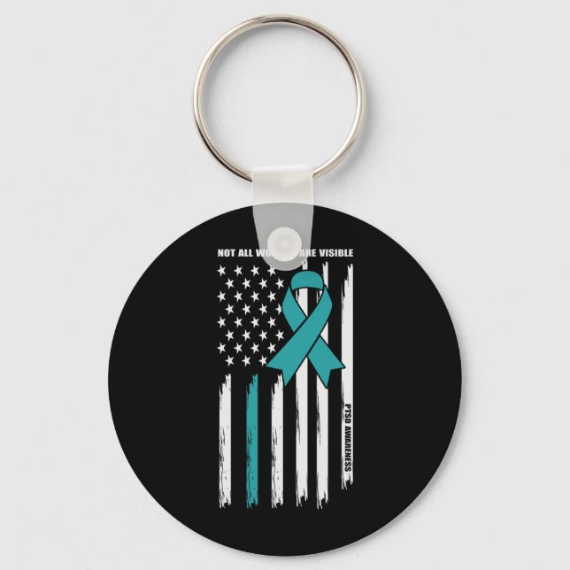 Not All Wounds Are Visible - Ptsd Awareness 2  Key Ring (Front)