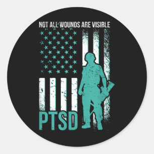 Not All Wounds Are Visible - Ptsd Awareness Classic Round Sticker