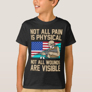 Not All Wounds Are Visible Ptsd Awareness Ribbon G T-Shirt