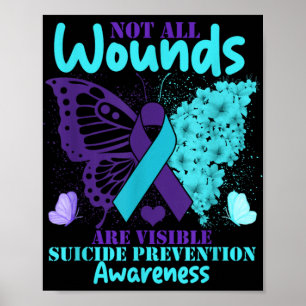 Not All Wounds Are Visible Suicide Awareness Poster