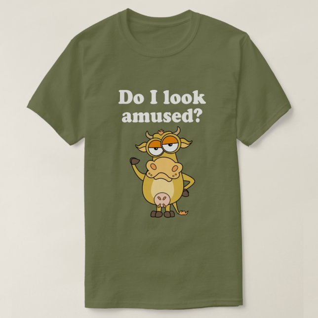 Not Amused Cow T-Shirt (Design Front)