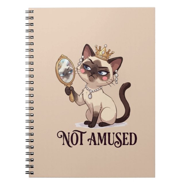 Not Amused Regal Siamese Cat Notebook (Front)