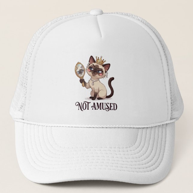Not Amused Regal Siamese Cat Trucker Hat (Front)
