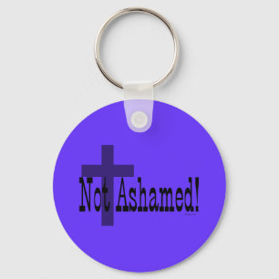 Not Ashamed! Romans 1:16 (with Cross) Key Ring