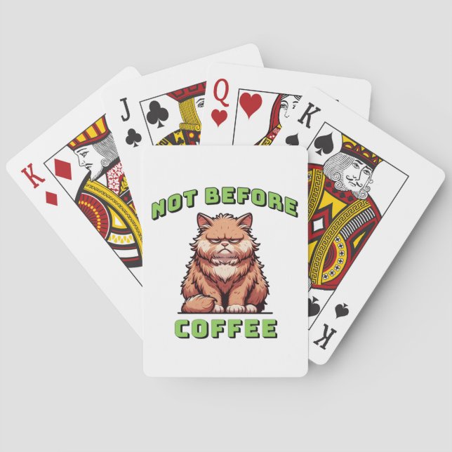 Not Before Coffee Playing Cards (Back)