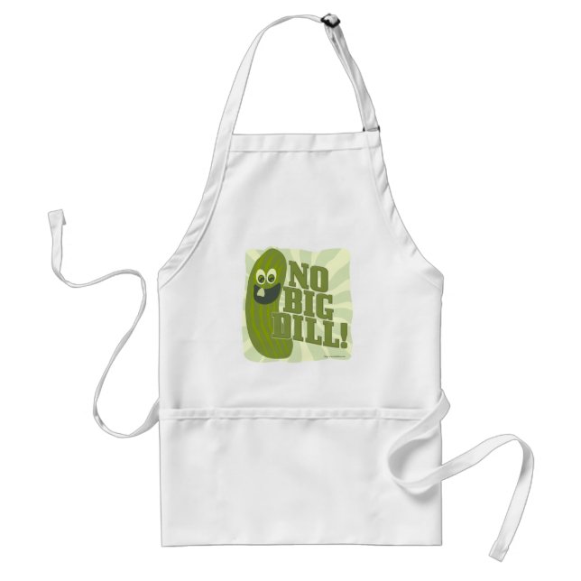 Not Big Dill Fun Pickle Pal Cartoon Art Standard Apron (Front)