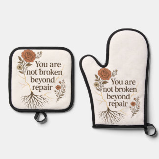 Not Broken Beyond Repair Oven Mitt & Pot Holder Set