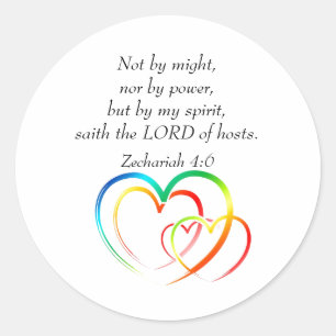 Not by Might - Zechariah 4:6 Classic Round Sticker