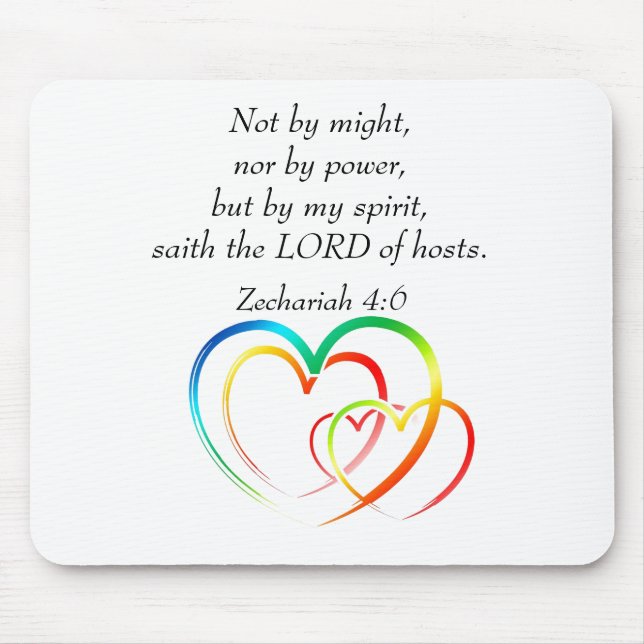 Not by Might - Zechariah 4:6 Mouse Pad (Front)