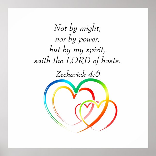 Not by Might - Zechariah 4:6   Poster (Front)