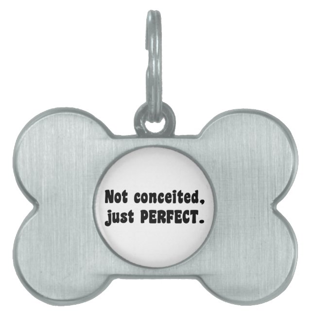Not Conceited, Just Perfect Pet Name Tag (Front)