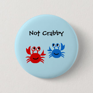 Not Crabby Red and Blue Crabs Funny Nautical 6 Cm Round Badge