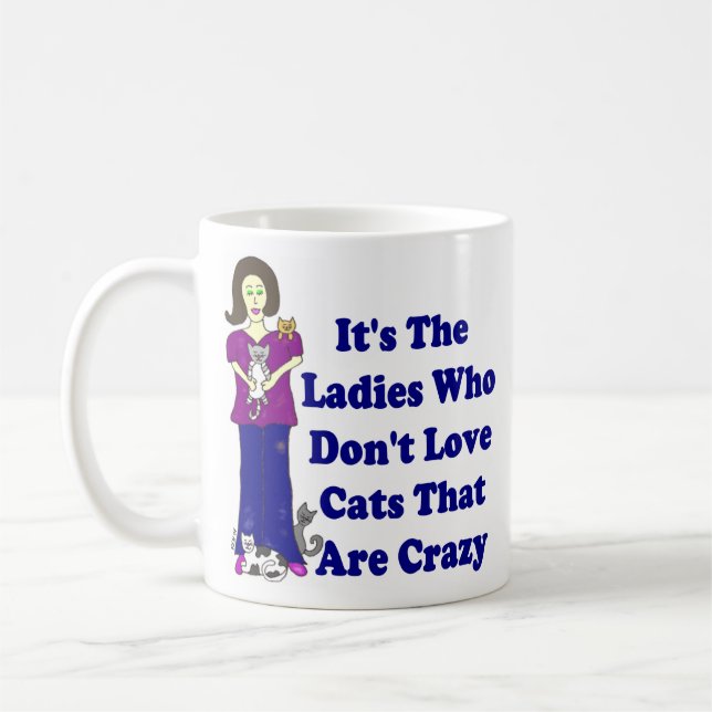(Not Crazy) Cat Lady Coffee Mug (Left)
