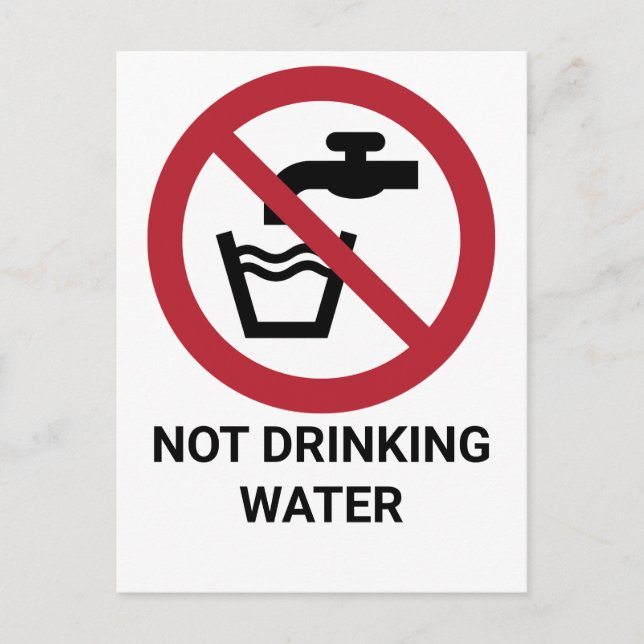 Not Drinking Water, Prohibition Sign Postcard (Front)