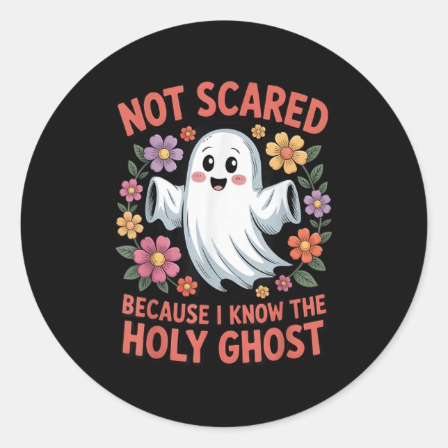 Not Ed Because I Know The Holy Ghost Halloween Flo Classic Round Sticker (Front)