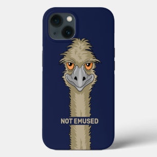 Not Emused Funny Emu Pun Indigo Blue iPhone 13 Case