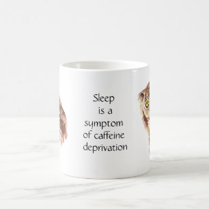 Not enough Coffee Quote Sleep Owl with Attitude Mug