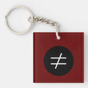 Not Equal Symbol Women's Rights Protest Key Ring