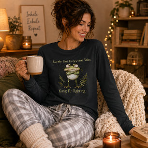 Not Everyone Was Kung Fu Fighting Whimsical Frog Tri-Blend Shirt