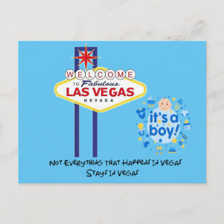 Not Everything Stays In Vegas It's A Boy Postcard