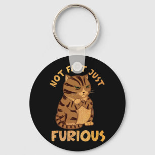 Not Fast Just Furious Funny Fat Cat Pet Lovers Key Ring