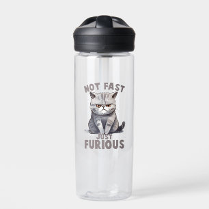 Not Fast, Just Furious – Grey Cat Humour Water Bottle