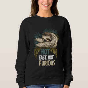 Not Fast Not Furious Cute Lazy Sleeping Sloth Funn Sweatshirt