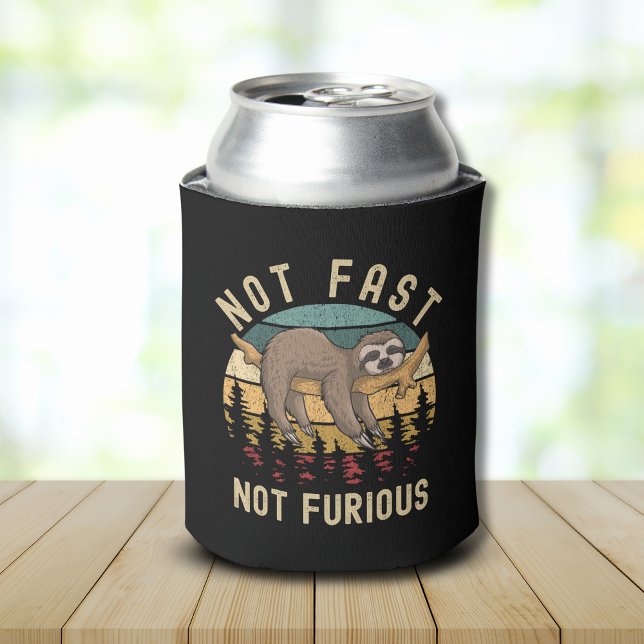 Not Fast Not Furious Funny Sloth Sleeping Can Cooler (Creator Uploaded)