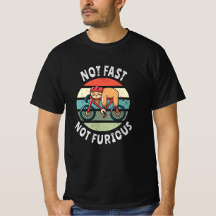 Not Fast Not Furious lazy sloth sleeping bicycle T-Shirt