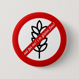 Not for me, i'm gluten free! Kids' Allergy Alert 6 Cm Round Badge