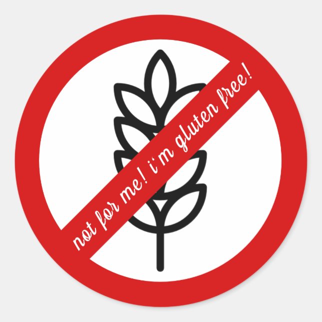 Not for me, i'm gluten free! Kids Allergy Alert Classic Round Sticker (Front)