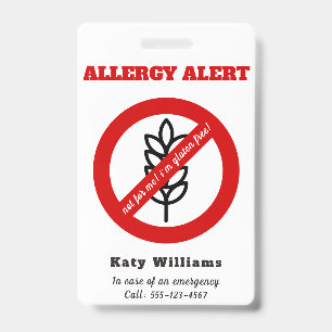 Not for me, i'm gluten free! Kids Allergy Alert ID Badge