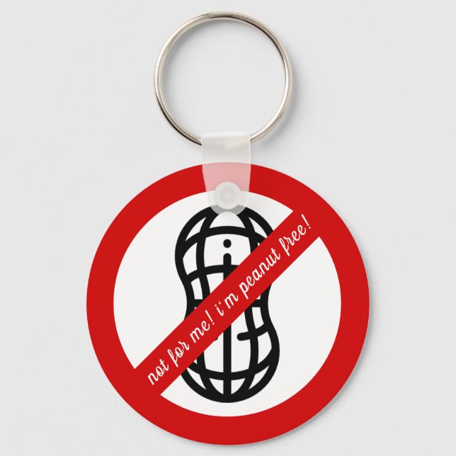 Not for me, i'm peanut free! Kids Allergy Alert Key Ring (Front)