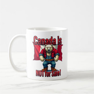 NOT FOR SALE, Canada, Polar Bear Lumberjack, Flag, Coffee Mug