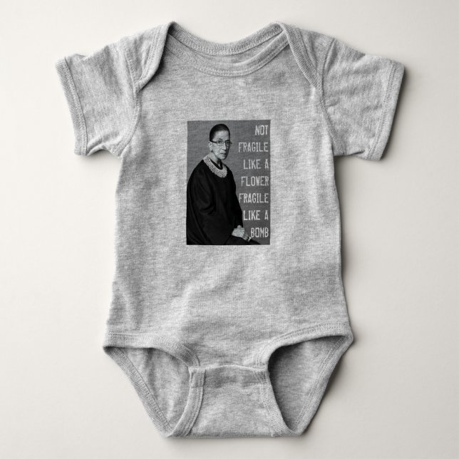 Not Fragile Like A Flower Baby Bodysuit (Front)